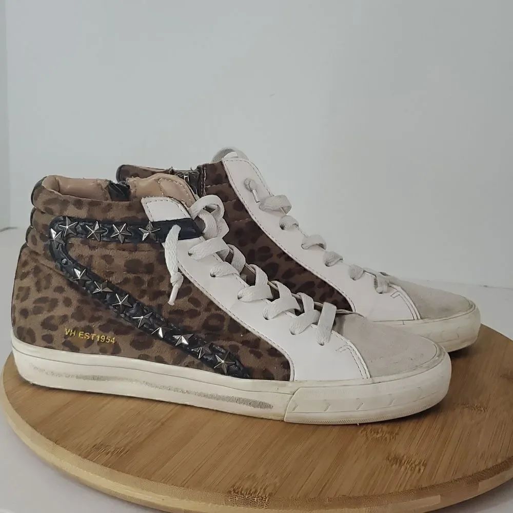 Vintage Havana Dina High-Top Sneaker Leopard Print Studded Women's 7.5